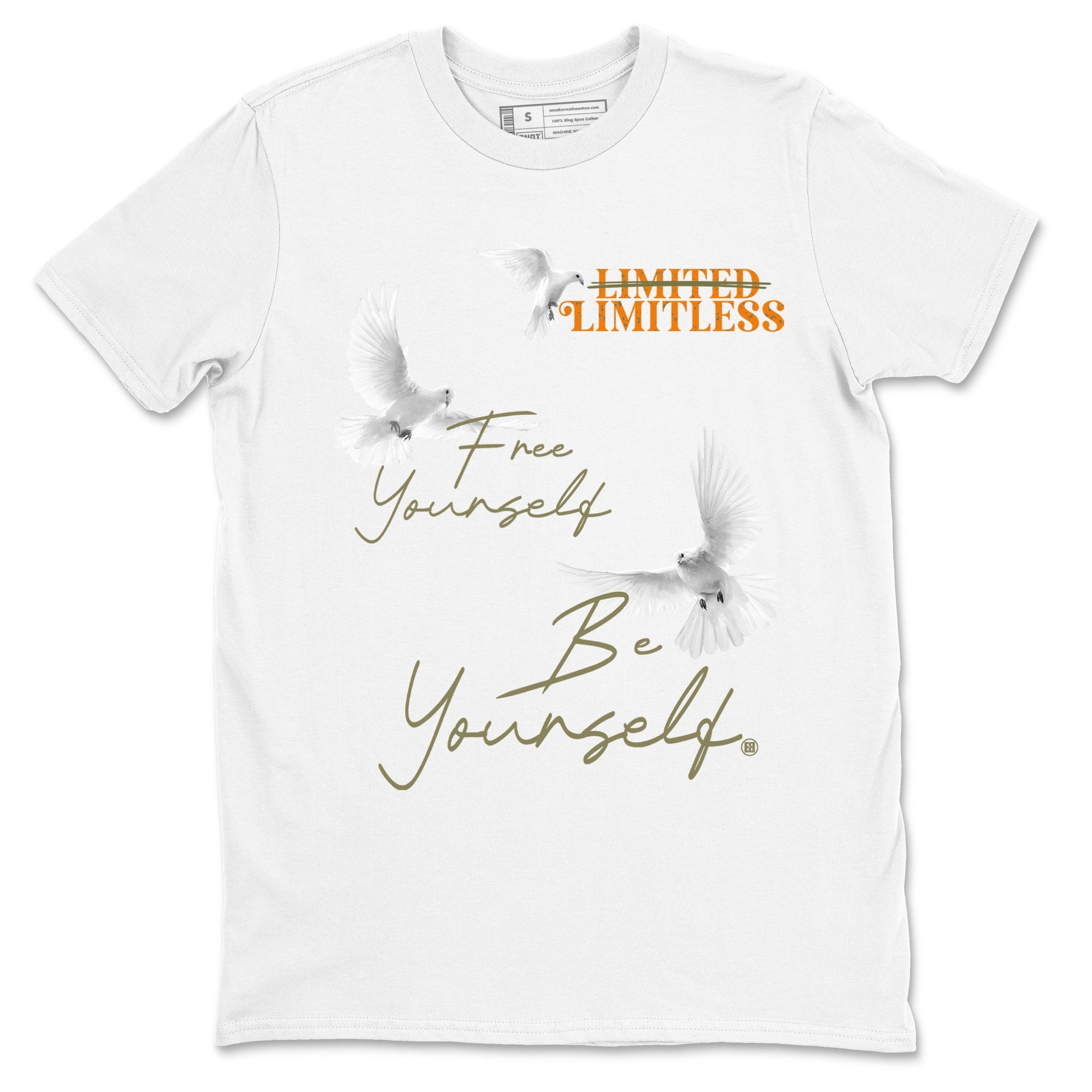 5s Olive shirts to match jordans Free Yourself Be Yourself sneaker match tees Air Jordan 5 Olive match shoes to clothes SNRT Sneaker Tees unisex cotton White 2 shirts