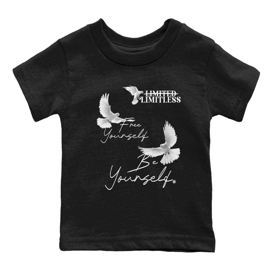 5s White Black shirts to match jordans Free Yourself Be Yourself sneaker match tees Air Jordan 5 White Black match shoes to clothes SNRT Sneaker Tees Youth Baby Black 2 tee
