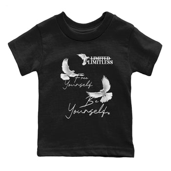 5s White Black shirts to match jordans Free Yourself Be Yourself sneaker match tees Air Jordan 5 White Black match shoes to clothes SNRT Sneaker Tees Youth Baby Black 2 tee