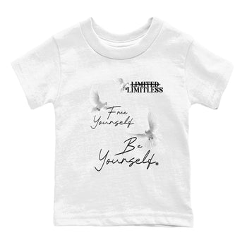 5s White Black shirts to match jordans Free Yourself Be Yourself sneaker match tees Air Jordan 5 White Black match shoes to clothes SNRT Sneaker Tees Youth Baby White 2 tee