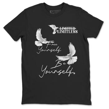 5s White Black shirts to match jordans Free Yourself Be Yourself sneaker match tees Air Jordan 5 White Black match shoes to clothes SNRT Sneaker Tees unisex cotton Black 2 shirts