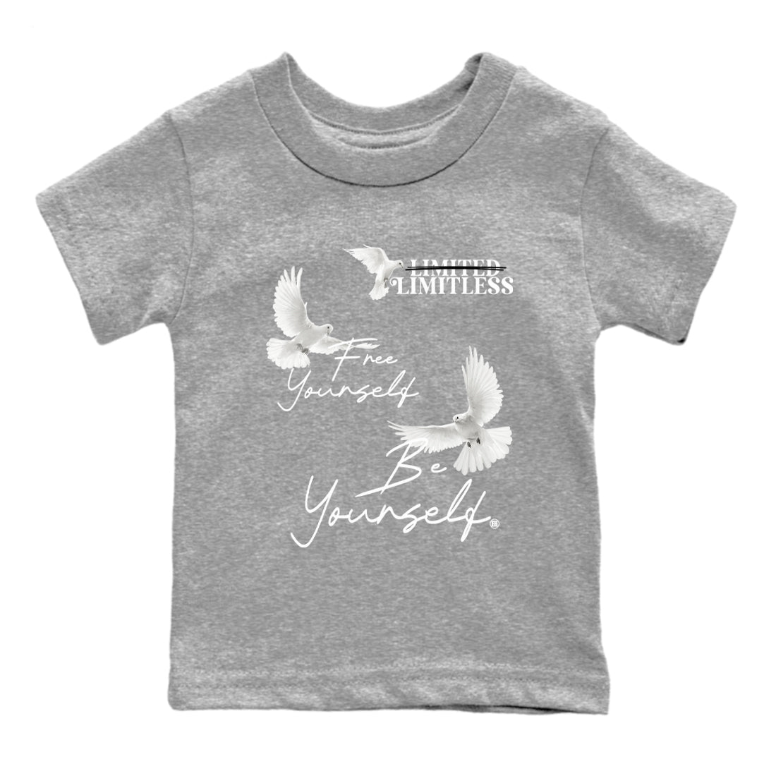 9s Cool Grey shirts to match jordans Free Yourself Be Yourself sneaker match tees Air Jordan 9 Cool Grey match shoes to clothes SNRT Sneaker Tees Youth Baby Heather Grey 2 tee