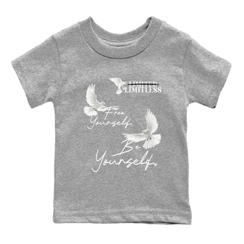 9s Cool Grey shirts to match jordans Free Yourself Be Yourself sneaker match tees Air Jordan 9 Cool Grey match shoes to clothes SNRT Sneaker Tees Youth Baby Heather Grey 2 tee