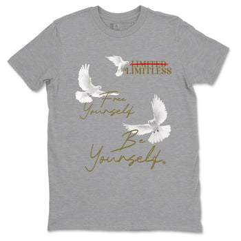 9s Olive shirts to match jordans Free Yourself Be Yourself sneaker match tees Air Jordan 9 Olive match shoes to clothes SNRT Sneaker Tees unisex cotton Heather Grey 2 shirts