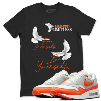 Air Max 1 OG '86 'Summit White and Cosmic Clay shirts to match jordans Free Yourself Be Yourself sneaker match tees Air Max 1 Cosmic Clay match shoes to clothes SNRT Sneaker Tees unisex cotton Black 1 shirts