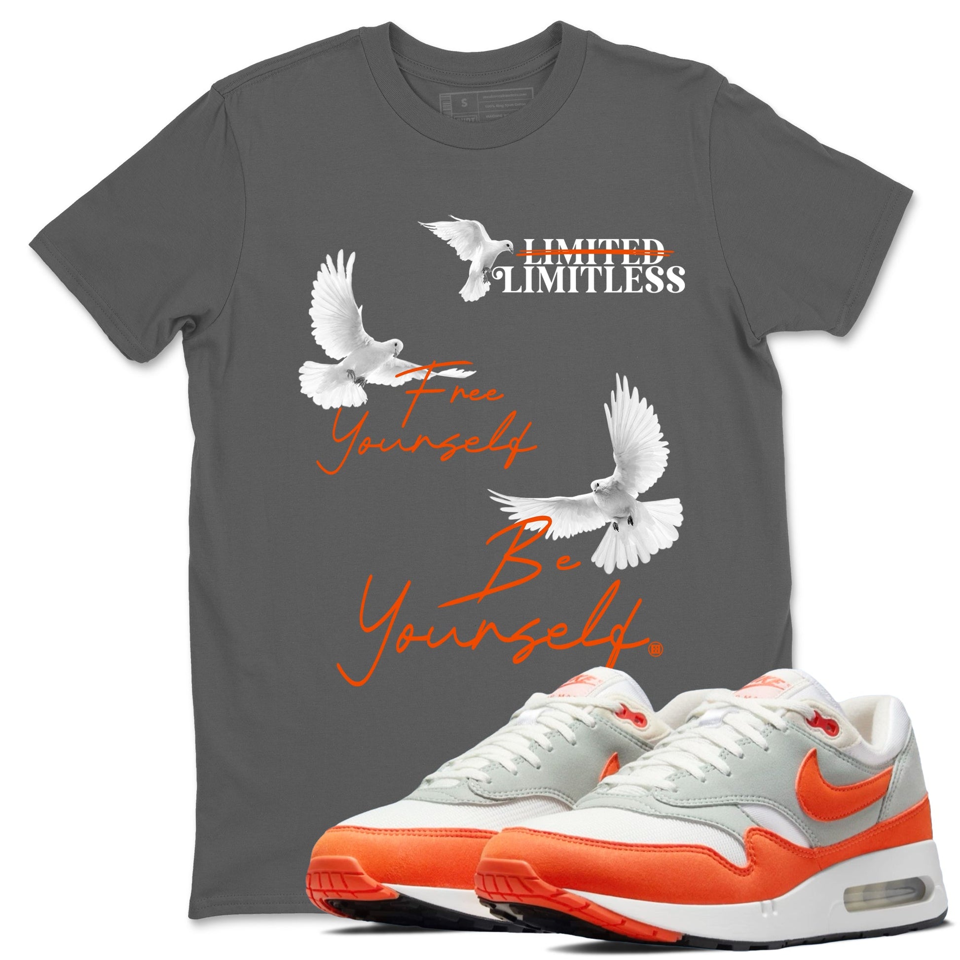 Air Max 1 OG '86 'Summit White and Cosmic Clay shirts to match jordans Free Yourself Be Yourself sneaker match tees Air Max 1 Cosmic Clay match shoes to clothes SNRT Sneaker Tees unisex cotton Cool Grey 1 shirts