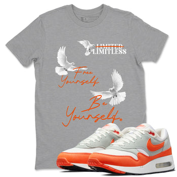 Air Max 1 OG '86 'Summit White and Cosmic Clay shirts to match jordans Free Yourself Be Yourself sneaker match tees Air Max 1 Cosmic Clay match shoes to clothes SNRT Sneaker Tees unisex cotton Heather Grey 1 shirts