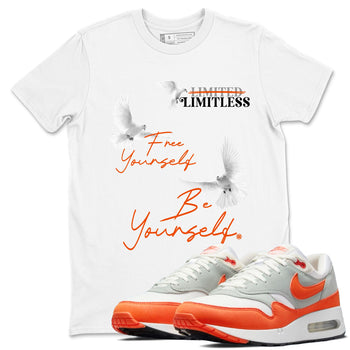 Air Max 1 OG '86 'Summit White and Cosmic Clay shirts to match jordans Free Yourself Be Yourself sneaker match tees Air Max 1 Cosmic Clay match shoes to clothes SNRT Sneaker Tees unisex cotton White 1 shirts