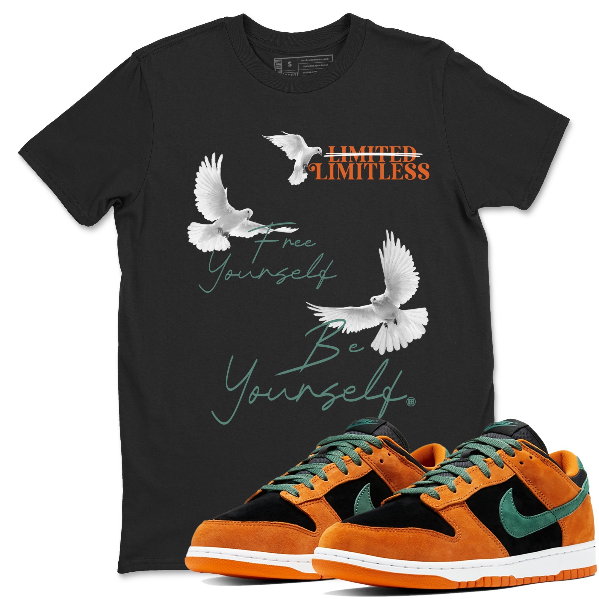 Dunk Low Ceramic shirts to match jordans Free Yourself Be Yourself sneaker match tees Dunk Ceramic match shoes to clothes SNRT Sneaker Tees unisex cotton Black 1 shirts