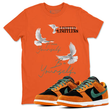 Dunk Low Ceramic shirts to match jordans Free Yourself Be Yourself sneaker match tees Dunk Ceramic match shoes to clothes SNRT Sneaker Tees unisex cotton Orange 1 shirts