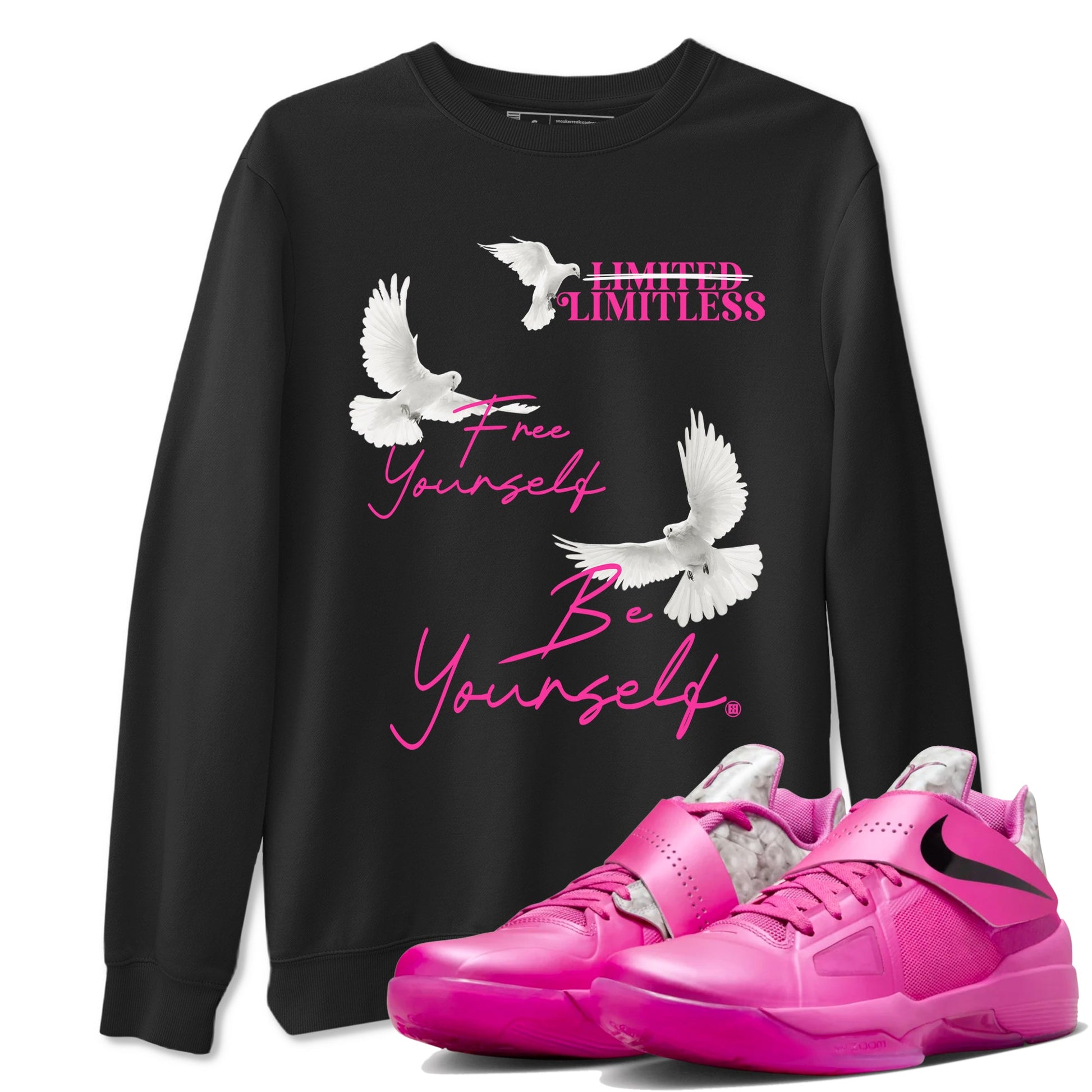 Nike KD 4 Retro Aunt Pearl shirts to match jordans Free Yourself Be yourself sneaker match tees Nike KD 4 Aunt Pearl match shoes to clothes SNRT Sneaker Tees unisex cotton Black 1 shirts