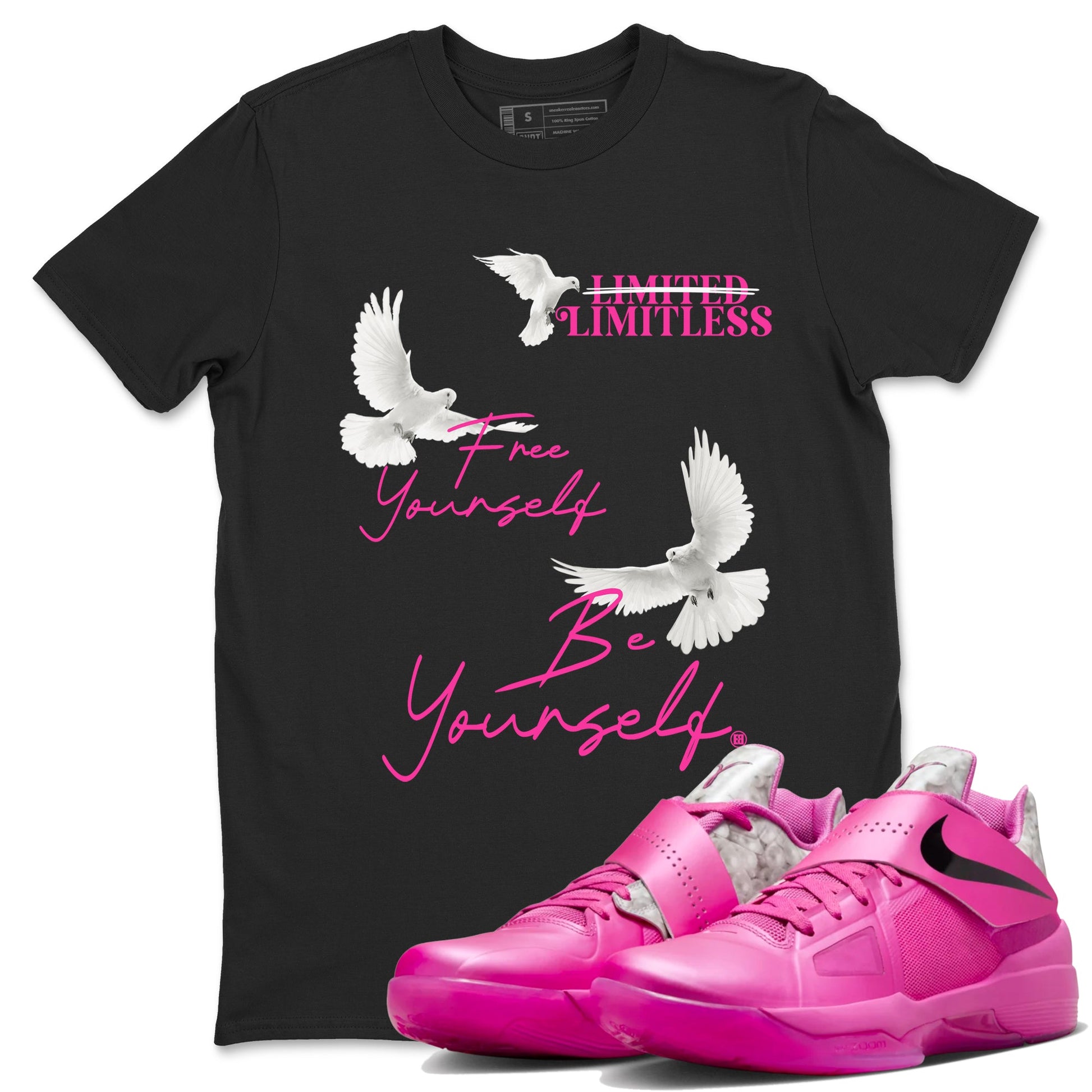 Nike KD 4 Retro Aunt Pearl shirts to match jordans Free Yourself Be yourself sneaker match tees Nike KD 4 Aunt Pearl match shoes to clothes SNRT Sneaker Tees unisex cotton Black 1 shirts