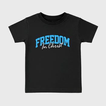 Best Sneakerfit Graphic Tee. Graphic Outfits. Sneaker Tees To Match Air Foamposite Pro University Blue Sneakers – Freedom In Christ Kids T-Shirt Black 2