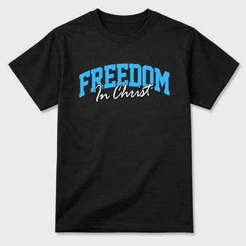Best Sneakerfit Graphic Tee. Graphic Outfits. Sneaker Tees To Match Air Foamposite Pro University Blue Sneakers – Freedom In Christ Tee Black 2