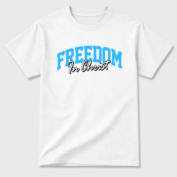 Best Sneakerfit Graphic Tee. Graphic Outfits. Sneaker Tees To Match Air Foamposite Pro University Blue Sneakers – Freedom In Christ Tee White 2