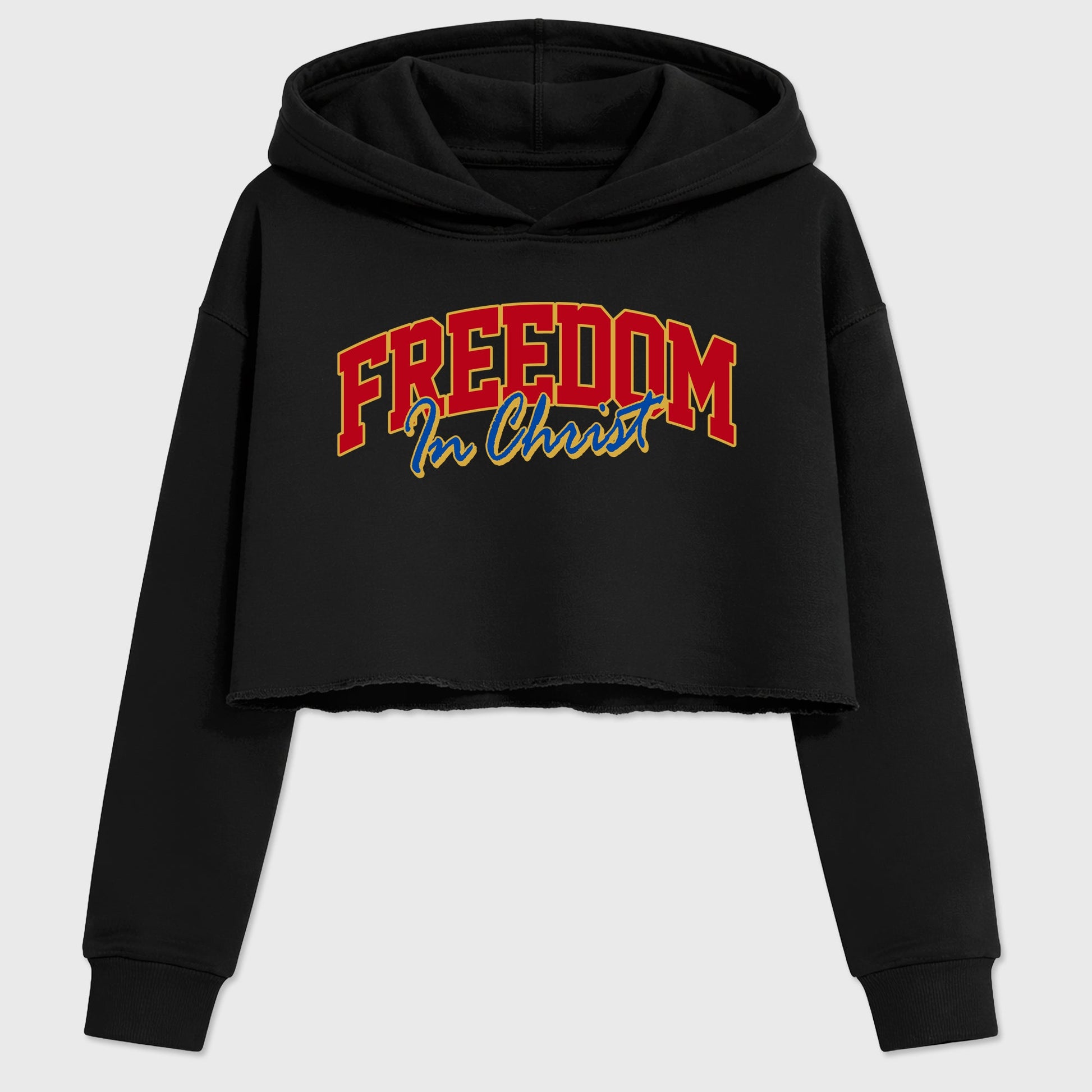 Sneakerfit for Sneakerheads – Sneaker Tees To Match Air Jordan 1 Union x Fragment Sneakers – Freedom In Christ Crop T-Shirt Black 2