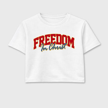 Sneakerfit for Sneakerheads – Sneaker Tees To Match Air Jordan 1 Union x Fragment Sneakers – Freedom In Christ Crop T-Shirt White 2