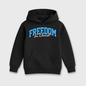 Sneaker match tees – Sneaker Tees To Match Air Jordan 14 University Blue Shoes – Freedom In Christ Kids T-Shirt Black 2