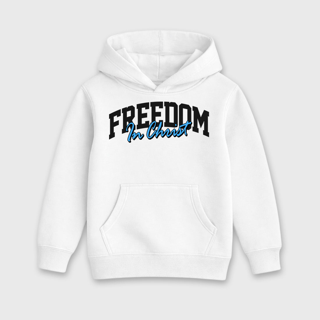 Sneaker match tees – Sneaker Tees To Match Air Jordan 14 University Blue Shoes – Freedom In Christ Kids T-Shirt White 2