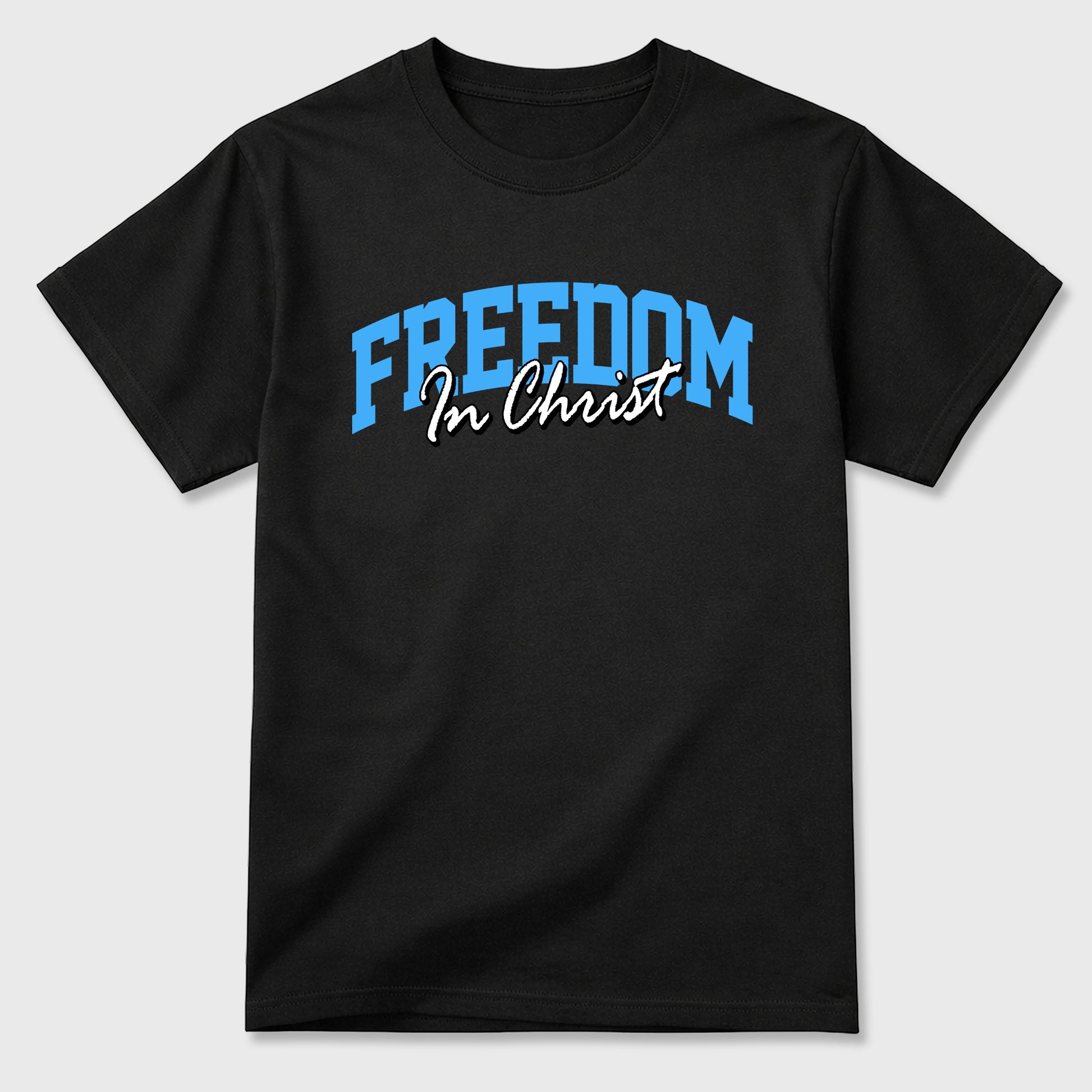 Sneaker match tees – Sneaker Tees To Match Air Jordan 14 University Blue Shoes – Freedom In Christ Tee Black 2