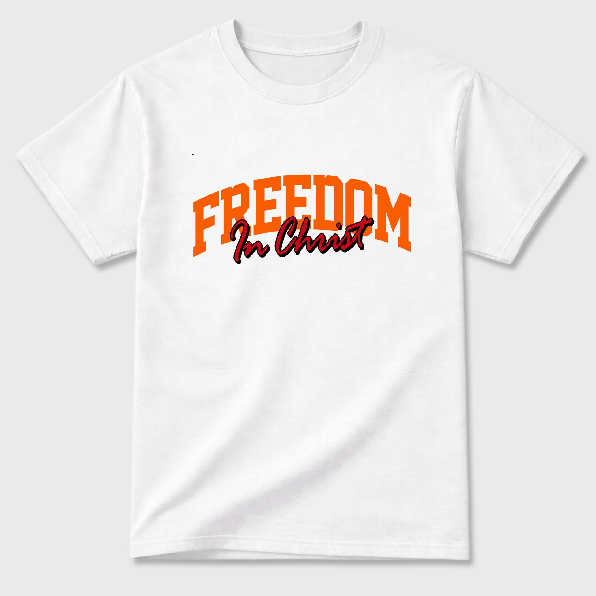 Sneaker match tees – Sneaker Tees To Match Air Jordan 3 Orange Citrus Shoes – Freedom In Christ Tee White 2
