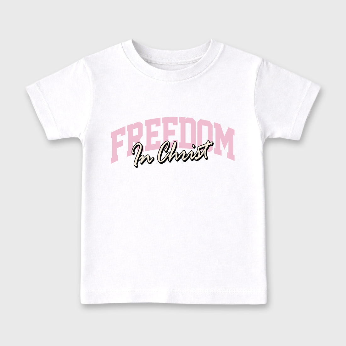 Sneaker match tees – Sneaker Tees To Match Air Jordan 4 Iced Carmine Shoes – Freedom In Christ Kids T-Shirt White 2