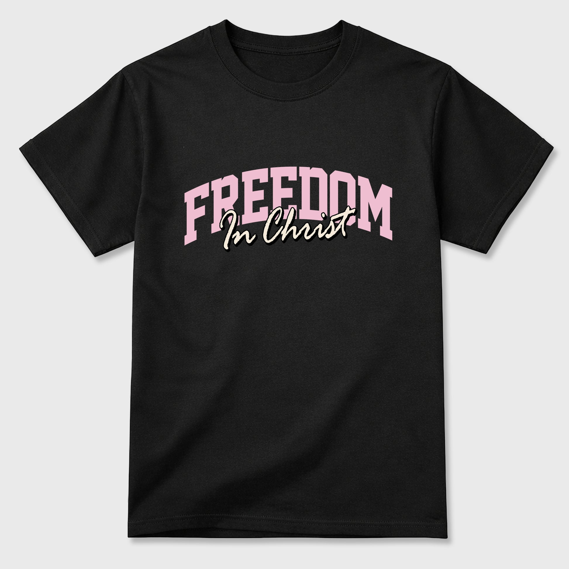 Sneaker match tees – Sneaker Tees To Match Air Jordan 4 Iced Carmine Shoes – Freedom In Christ Tee Black 2