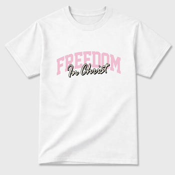 Sneaker match tees – Sneaker Tees To Match Air Jordan 4 Iced Carmine Shoes – Freedom In Christ Tee White 2