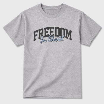Sneakerfit for Sneakerheads – Sneaker Tees To Match Air Jordan 5 Wolf Grey Sneakers – Freedom In Christ Tee Heather Grey 2