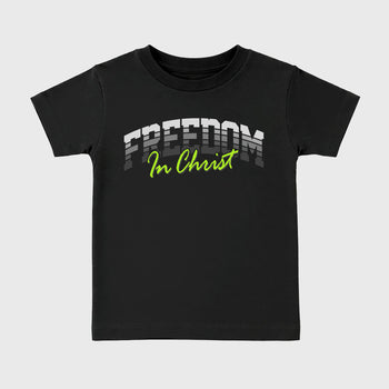 Sneakerfit for Sneakerheads – Sneaker Tees To Match Air Max 95 Neon Yellow Sneakers – Freedom In Christ Kids T-Shirt Black 2