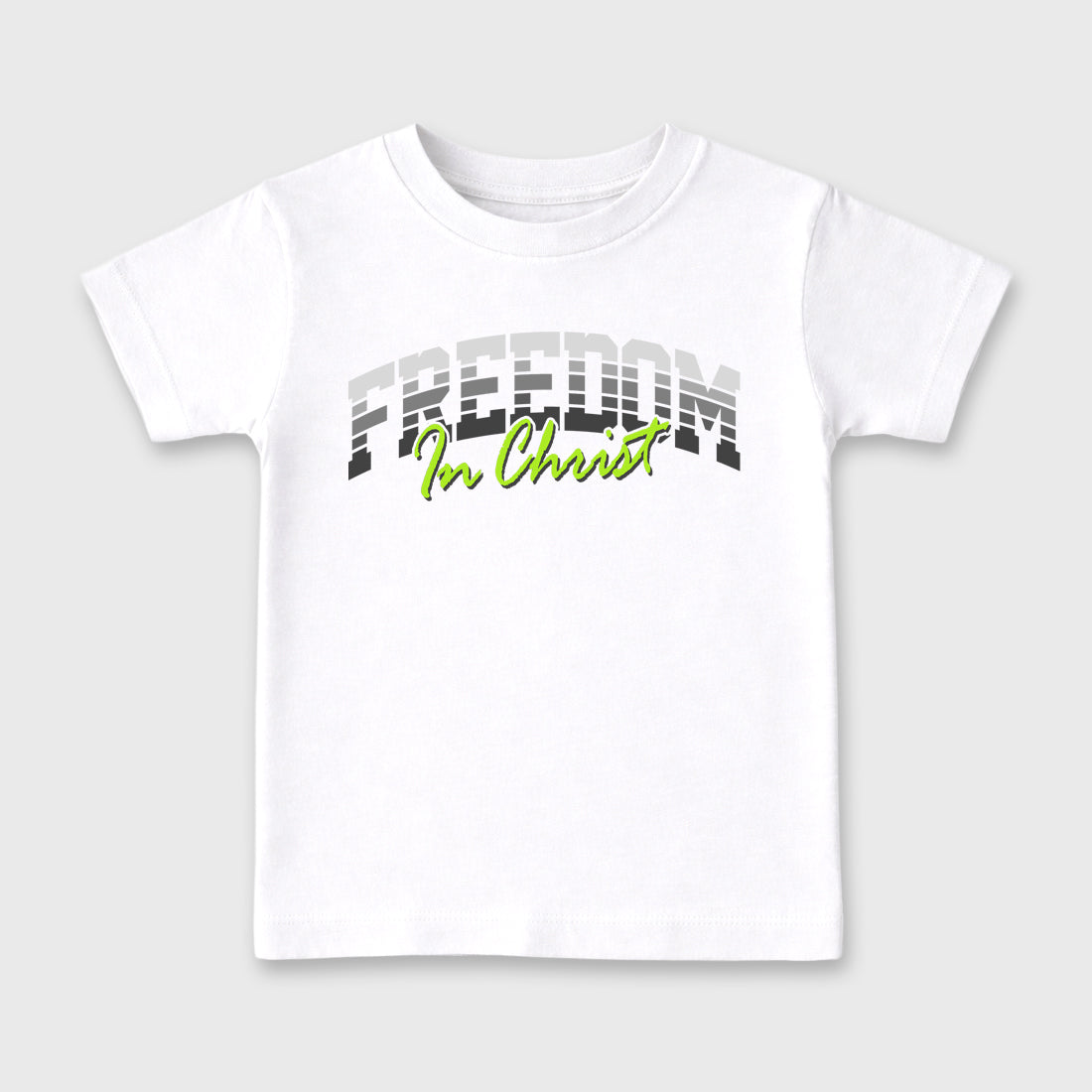 Sneakerfit for Sneakerheads – Sneaker Tees To Match Air Max 95 Neon Yellow Sneakers – Freedom In Christ Kids T-Shirt White 2