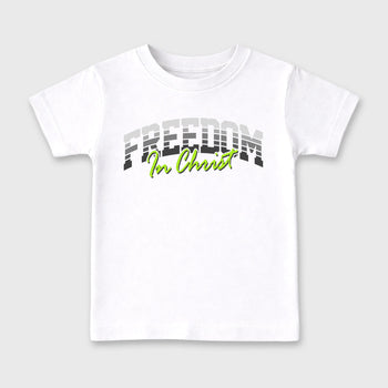 Sneakerfit for Sneakerheads – Sneaker Tees To Match Air Max 95 Neon Yellow Sneakers – Freedom In Christ Kids T-Shirt White 2