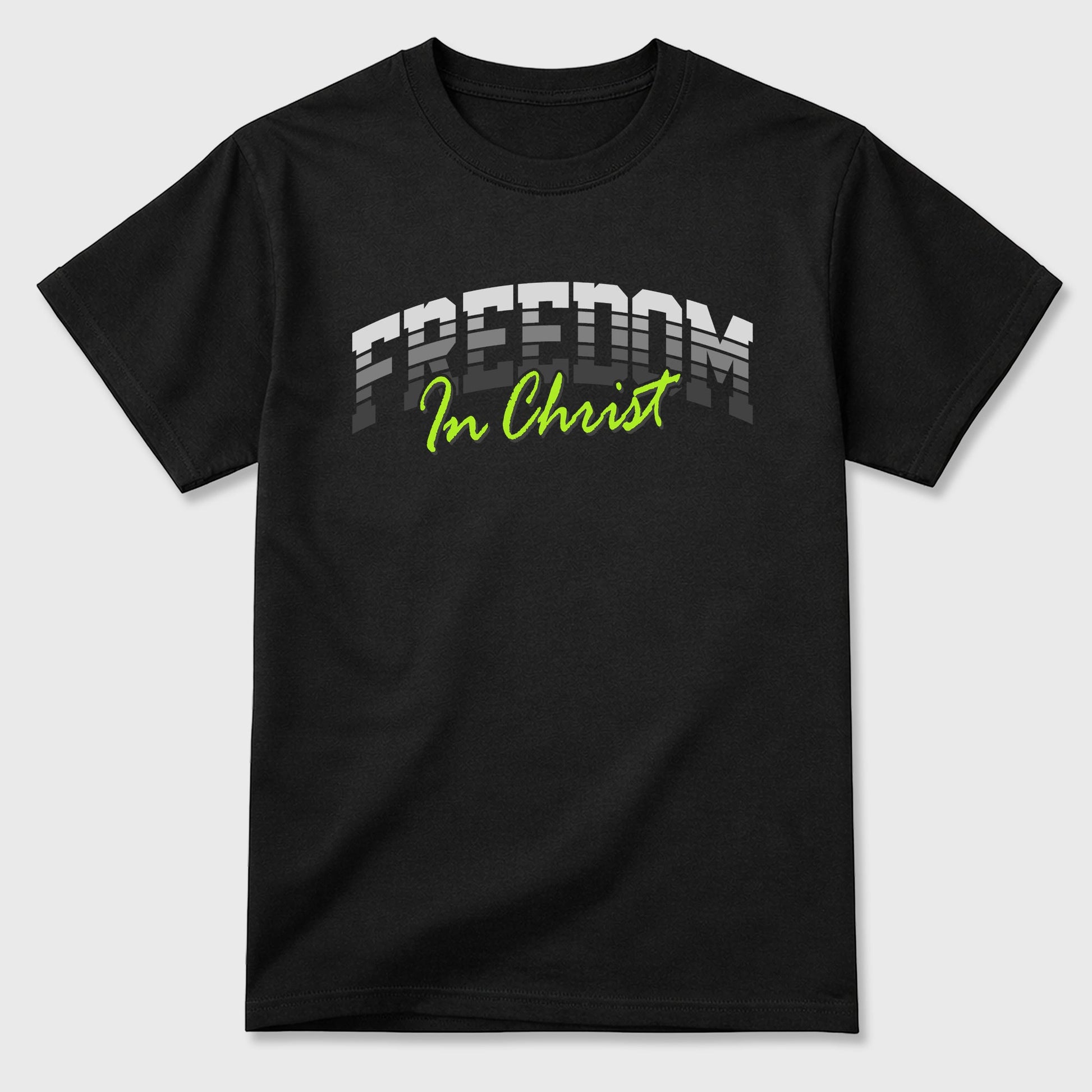 Sneakerfit for Sneakerheads – Sneaker Tees To Match Air Max 95 Neon Yellow Sneakers – Freedom In Christ Tee Black 2