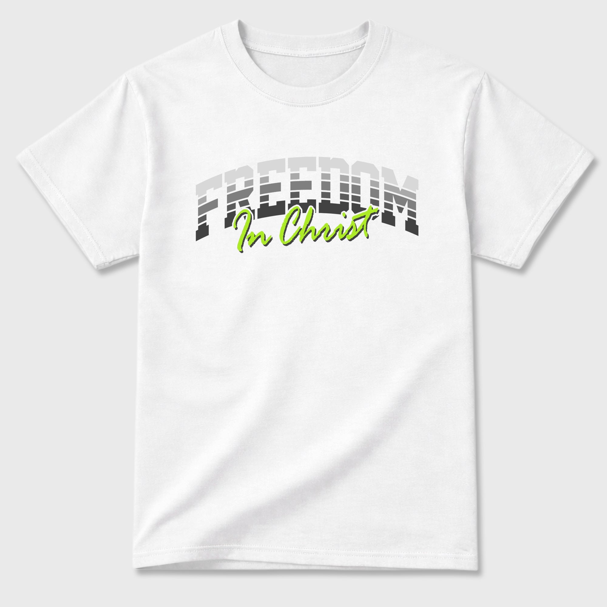 Sneakerfit for Sneakerheads – Sneaker Tees To Match Air Max 95 Neon Yellow Sneakers – Freedom In Christ Tee White 2