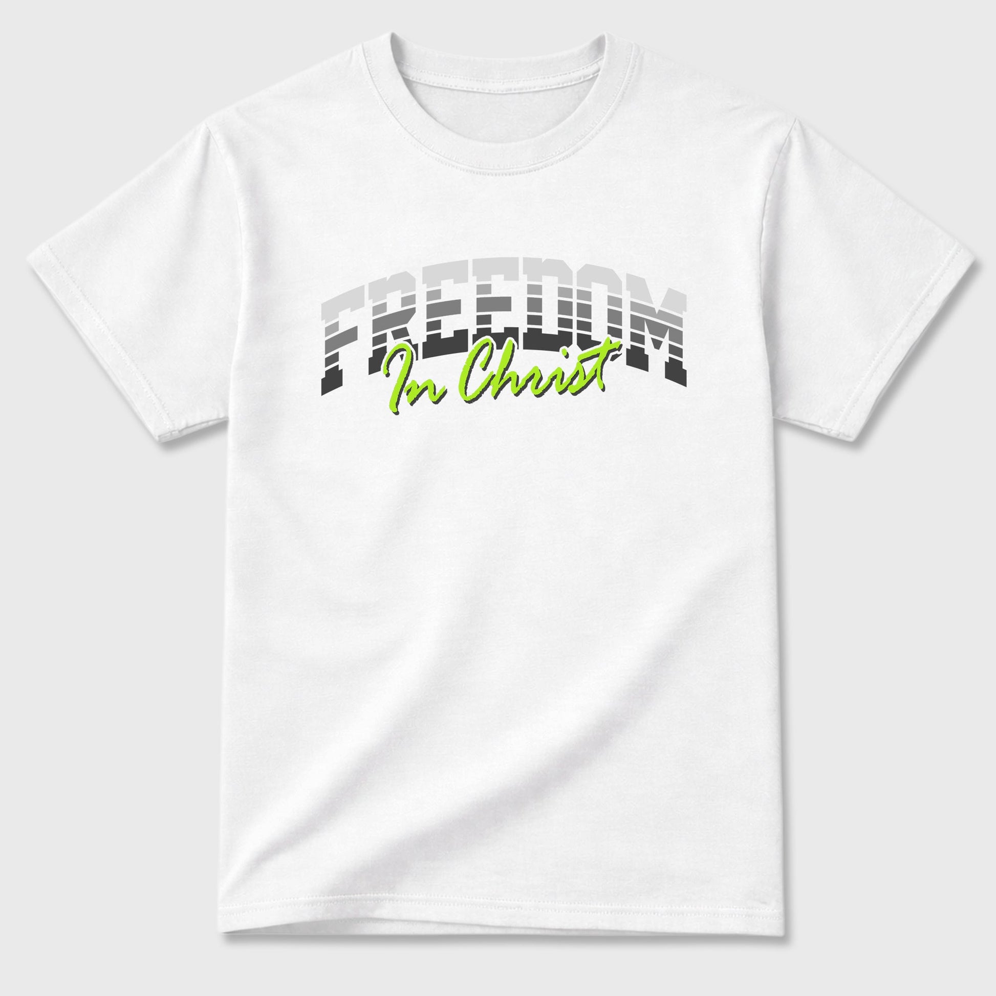 Sneakerfit for Sneakerheads – Sneaker Tees To Match Air Max 95 Neon Yellow Sneakers – Freedom In Christ Tee White 2