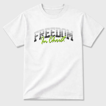 Sneakerfit for Sneakerheads – Sneaker Tees To Match Air Max 95 Neon Yellow Sneakers – Freedom In Christ Tee White 2