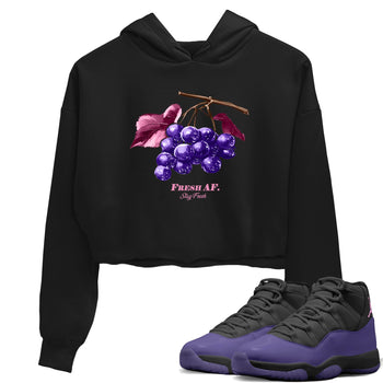 Sneaker match tees – Sneaker Tees To Match Air Jordan 11 Canyon Purple Shoes – Fresh Grape Crop T-Shirt Black 1