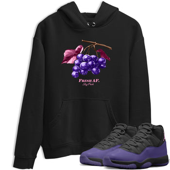 Sneaker match tees – Sneaker Tees To Match Air Jordan 11 Canyon Purple Shoes – Fresh Grape Tee Black 1