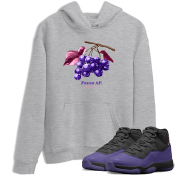 Sneaker match tees – Sneaker Tees To Match Air Jordan 11 Canyon Purple Shoes – Fresh Grape Tee Heather Grey 1