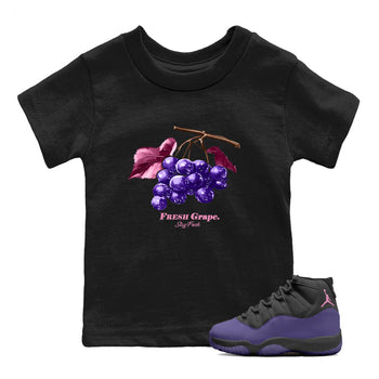 Sneaker match tees – Sneaker Tees To Match Air Jordan 11 Canyon Purple Shoes – Fresh Grape Kids T-Shirt Black 1