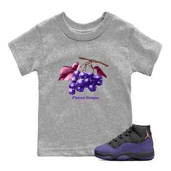 Sneaker match tees – Sneaker Tees To Match Air Jordan 11 Canyon Purple Shoes – Fresh Grape Kids T-Shirt Heather Grey 1