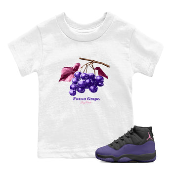 Sneaker match tees – Sneaker Tees To Match Air Jordan 11 Canyon Purple Shoes – Fresh Grape Kids T-Shirt White 1