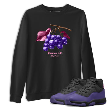 Sneaker match tees – Sneaker Tees To Match Air Jordan 11 Canyon Purple Shoes – Fresh Grape Tee Black 1