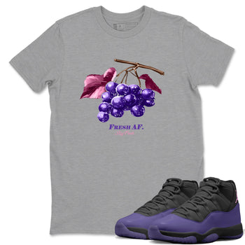 Sneaker match tees – Sneaker Tees To Match Air Jordan 11 Canyon Purple Shoes – Fresh Grape Tee Heather Grey 1