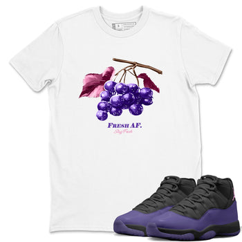 Sneaker match tees – Sneaker Tees To Match Air Jordan 11 Canyon Purple Shoes – Fresh Grape Tee White 1