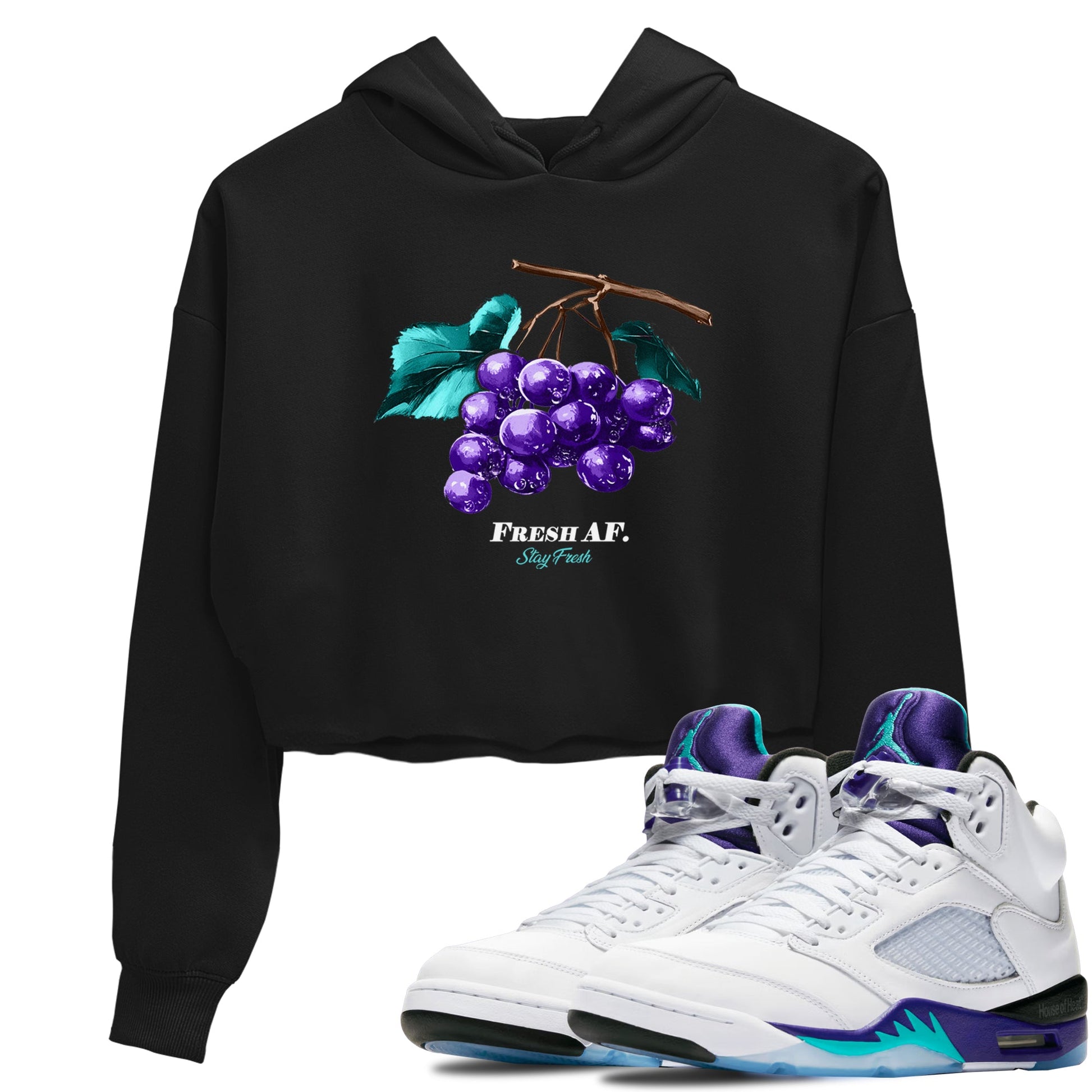 5s Grape shirts to match jordans Fresh Grape best t shirts to wear with jordans AJ 5 OG Grape match shoes to clothes SNRT Sneaker Tees unisex cotton Black 1 crop tee