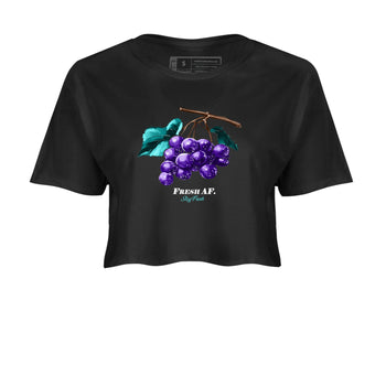 5s Grape shirts to match jordans Fresh Grape best t shirts to wear with jordans AJ 5 OG Grape match shoes to clothes SNRT Sneaker Tees unisex cotton Black 2 crop tee