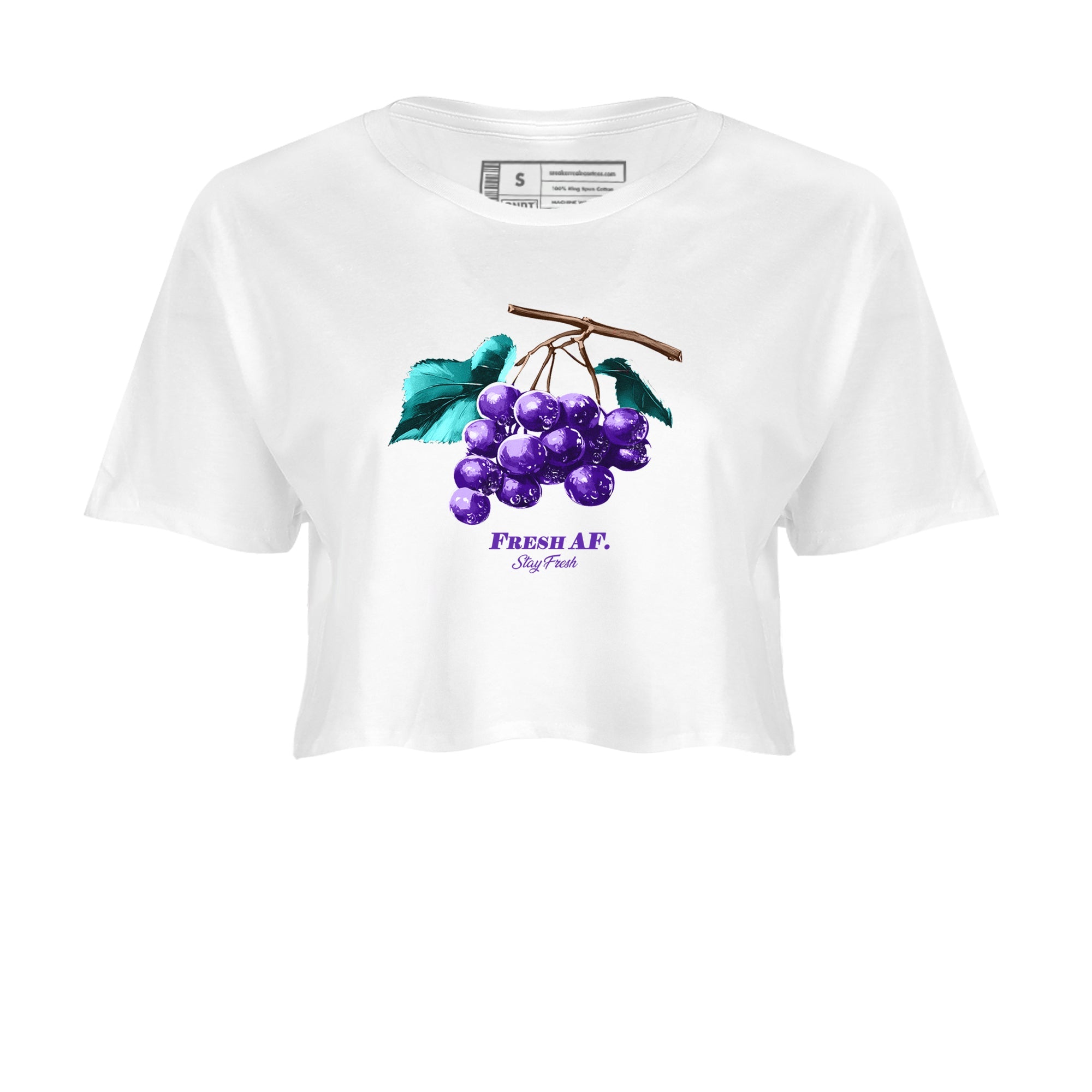 5s Grape shirts to match jordans Fresh Grape best t shirts to wear with jordans AJ 5 OG Grape match shoes to clothes SNRT Sneaker Tees unisex cotton White 2 crop tee