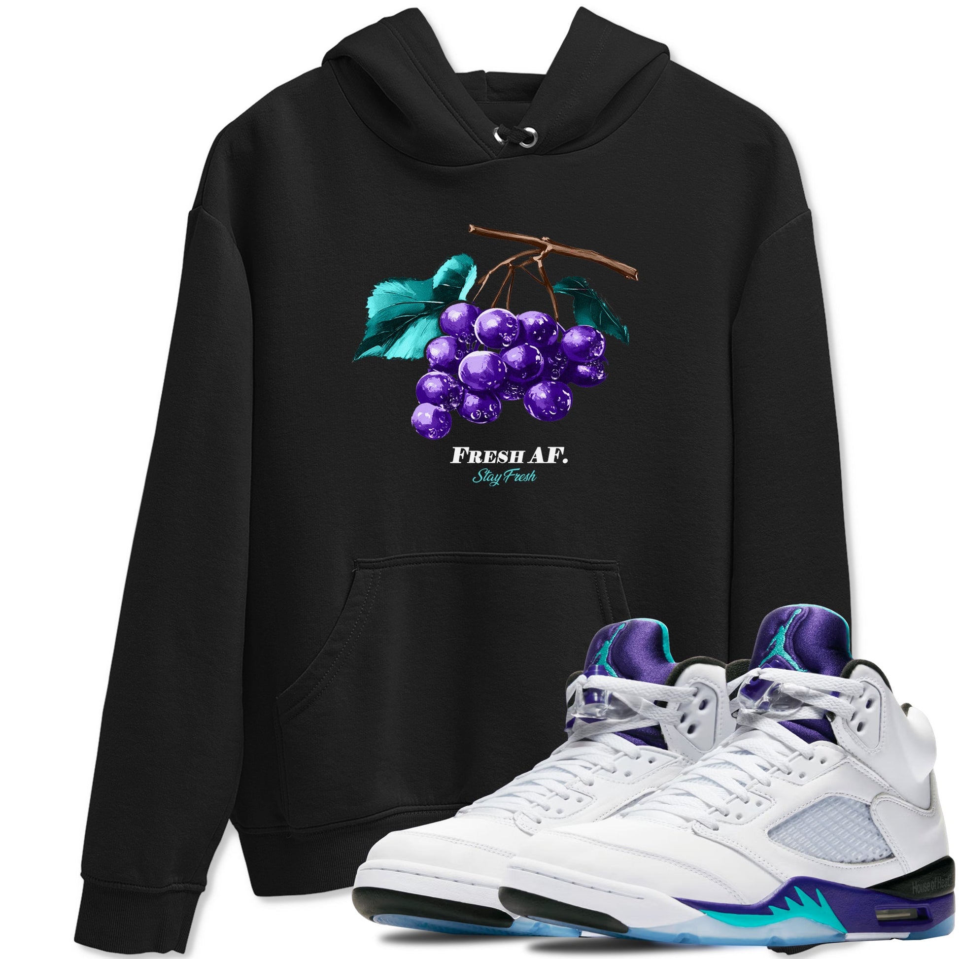 5s Grape shirts to match jordans Fresh Grape best t shirts to wear with jordans AJ 5 OG Grape match shoes to clothes SNRT Sneaker Tees unisex cotton Black 1 shirts