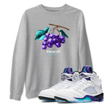 5s Grape shirts to match jordans Fresh Grape best t shirts to wear with jordans Air Jordan 5 Retro Grape match shoes to clothes SNRT Sneaker Tees unisex cotton Heather Grey 1 shirts